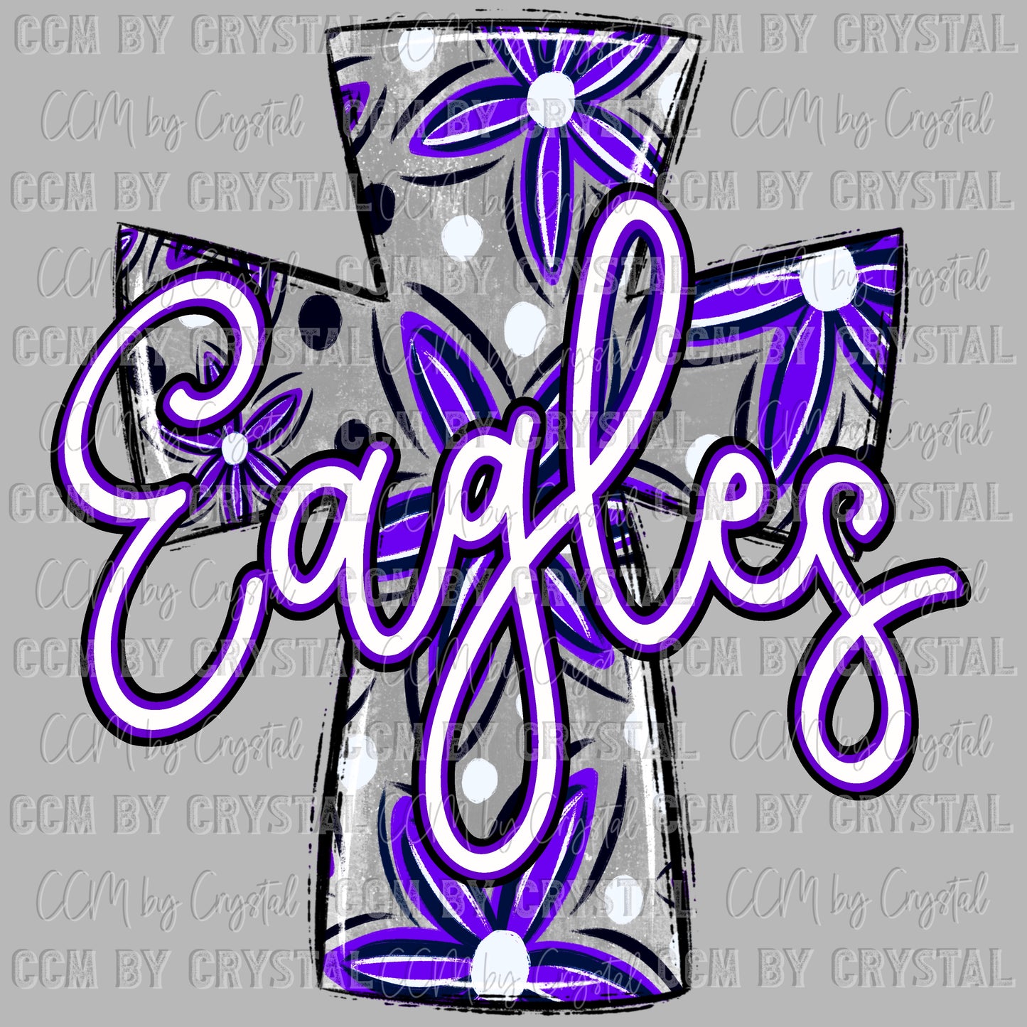 Eagles Cross Mascot Ready to Press Transfer DTF Transfer Sublimation Transfer