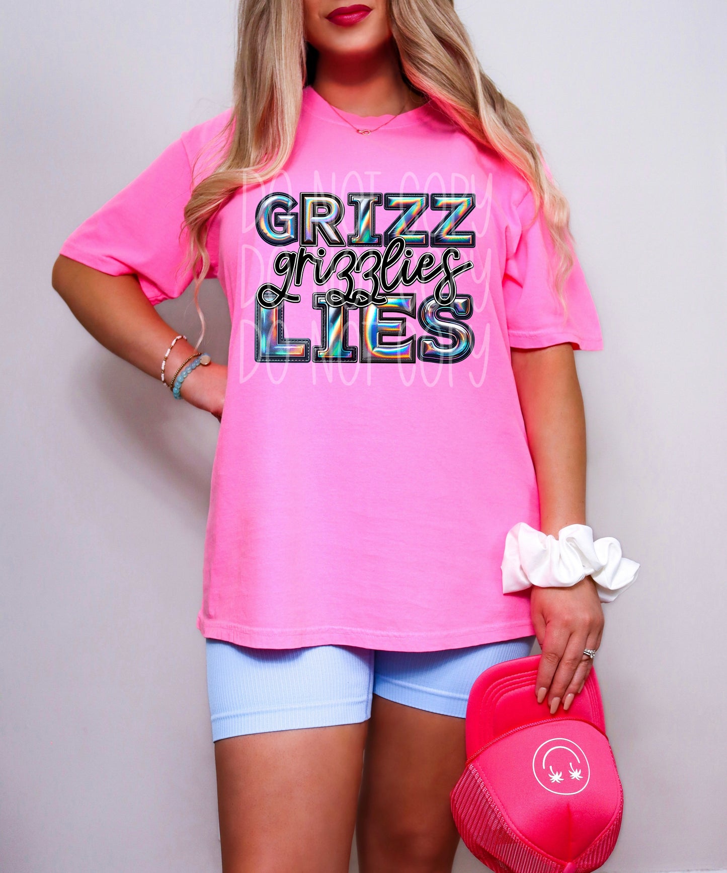 Grizzlies Mascot Iridescent Effect Ready to Press Transfer DTF Transfer Sublimation Transfer
