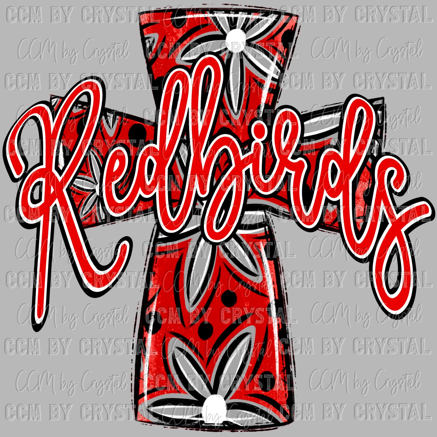 Redbirds Cross Mascot Ready to Press Transfer DTF Transfer Sublimation Transfer