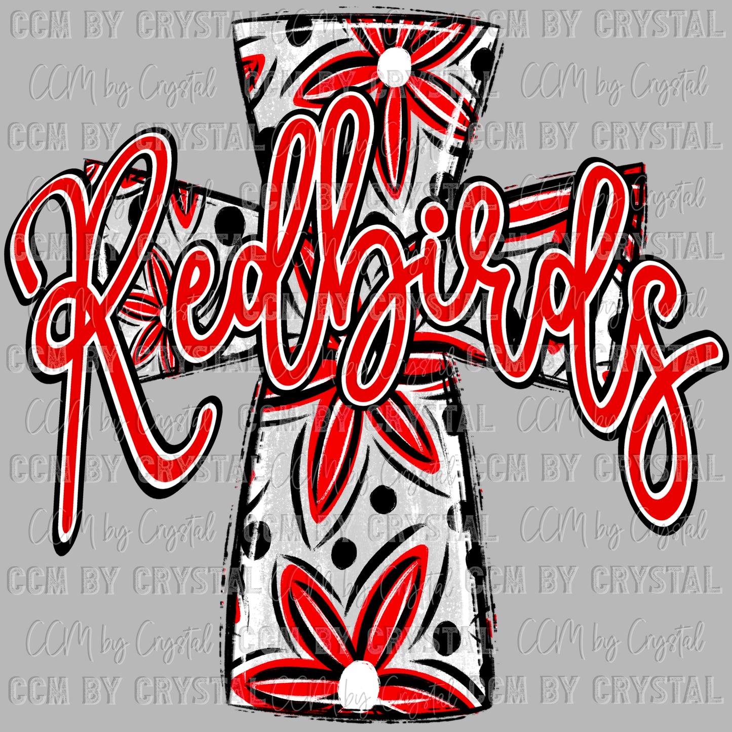 Redbirds Cross Mascot Ready to Press Transfer DTF Transfer Sublimation Transfer