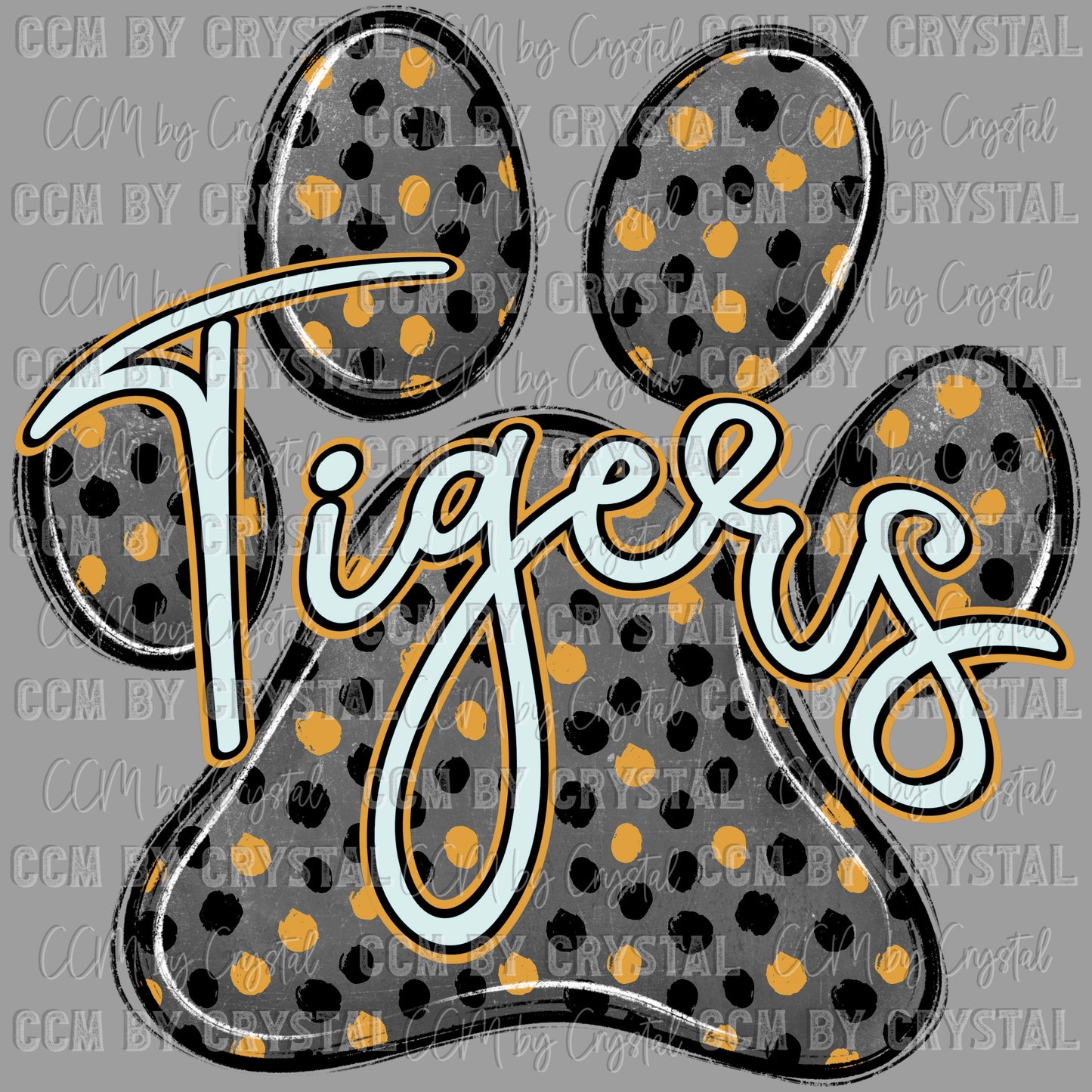 Tigers Paw Mascot Ready to Press Transfer DTF Transfer Sublimation Transfer