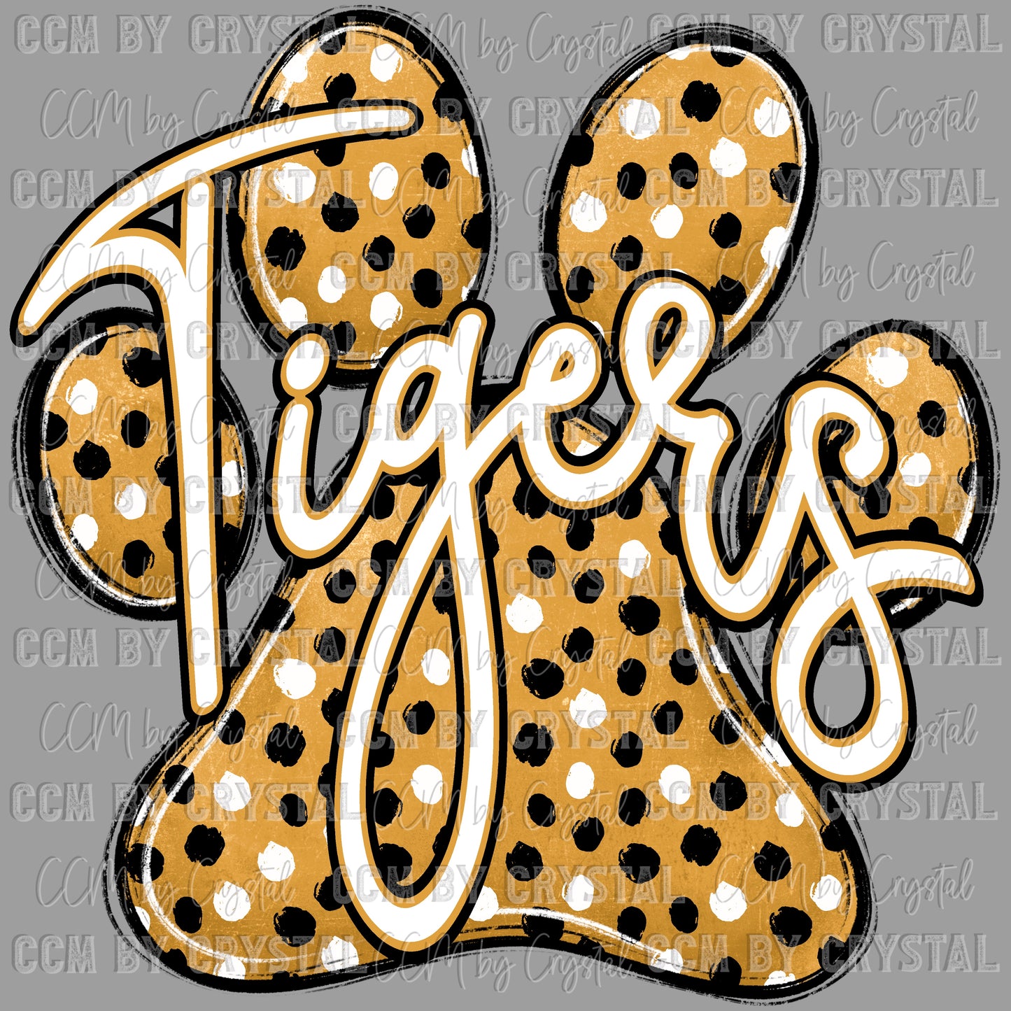Tigers Paw Mascot Ready to Press Transfer DTF Transfer Sublimation Transfer
