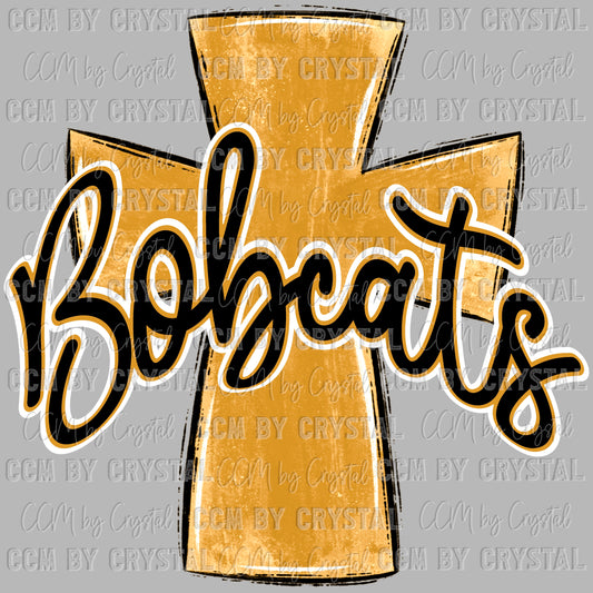 Bobcats Cross Mascot Ready to Press Transfer DTF Transfer Sublimation Transfer