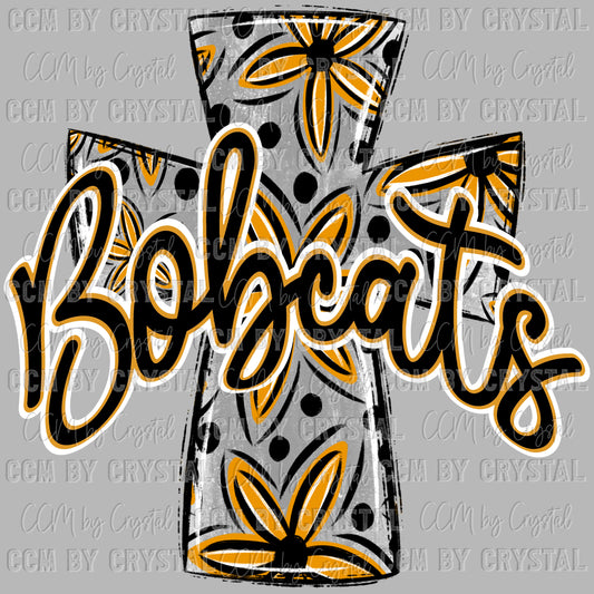 Bobcats Cross Mascot Ready to Press Transfer DTF Transfer Sublimation Transfer