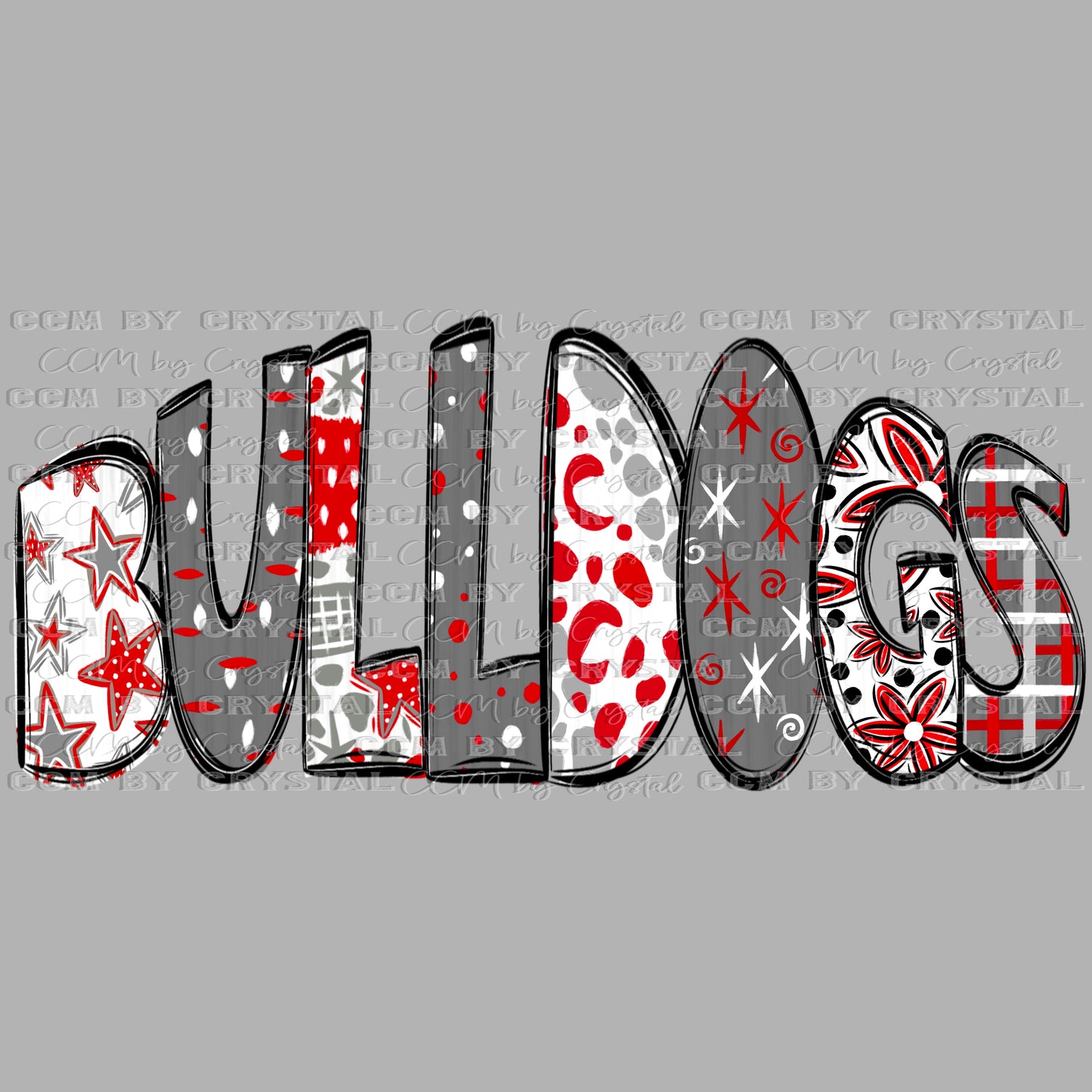Bulldogs red Mascot Ready to Press Transfer DTF Transfer Sublimation Transfer