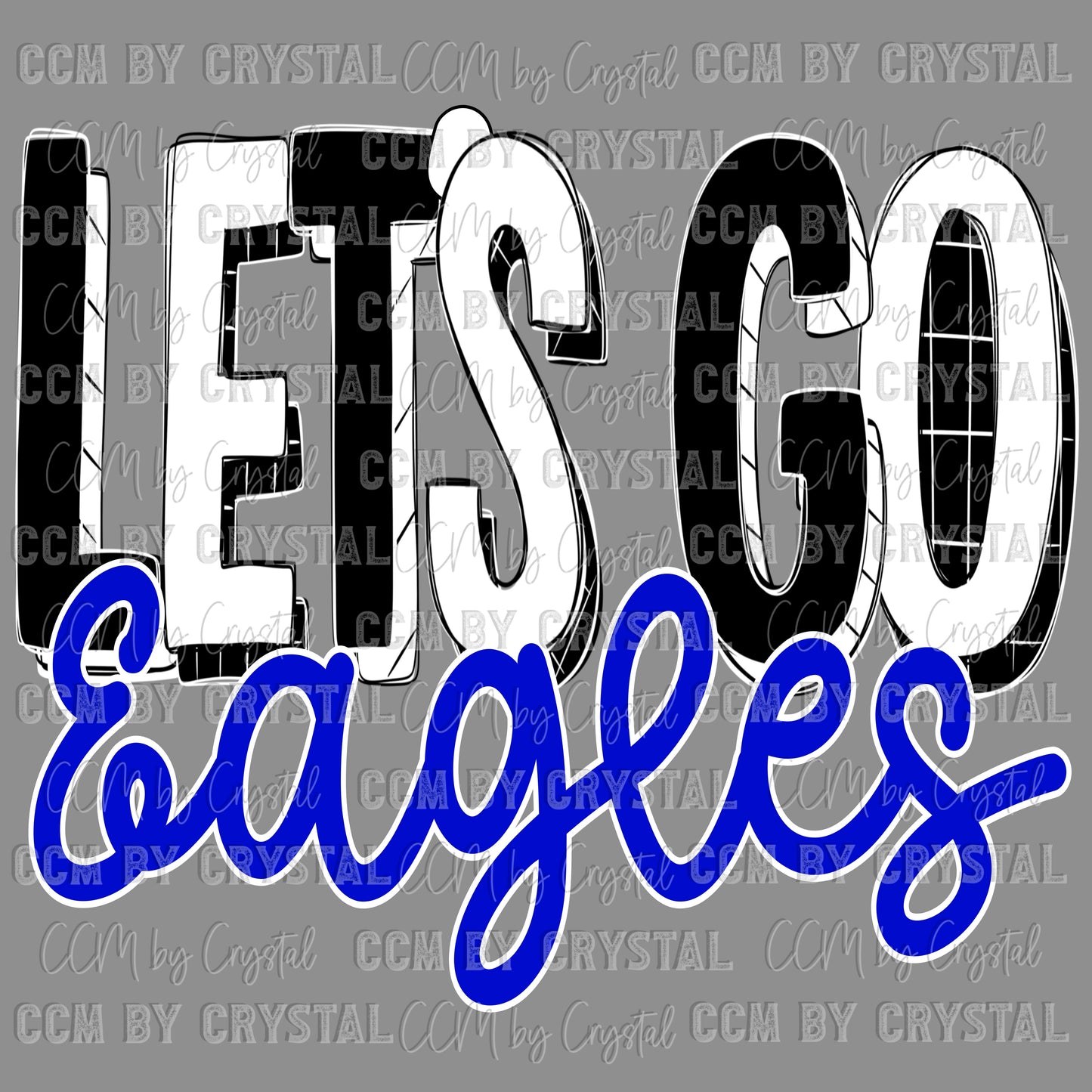Let’s Go Eagles Blue Ready to Press Transfer DTF Transfer Sublimation Transfer