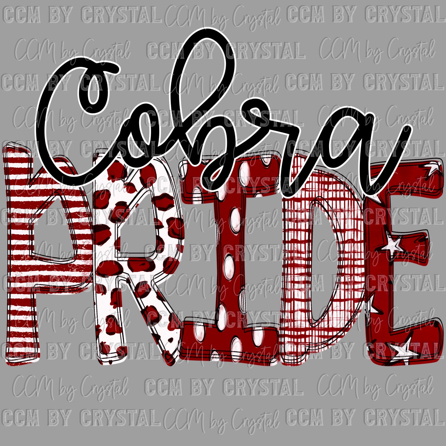 Cobra Pride Maroon Mascot Ready to Press Transfer DTF Transfer Sublimation Transfer (Copy)