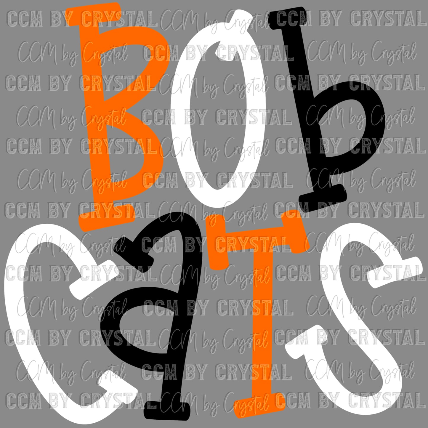 Bobcats Mascot Orange Ready to Press Transfer DTF Transfer