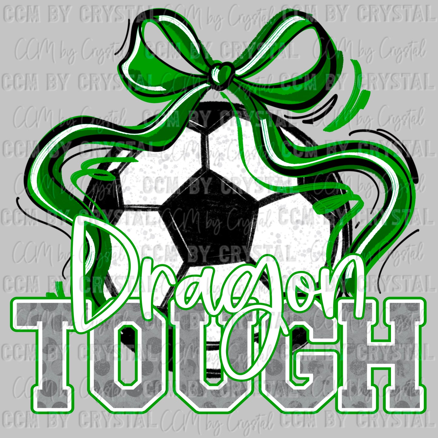 Dragon Tough Soccer Green Mascot Ready to Press Transfer DTF Transfer Sublimation Transfer
