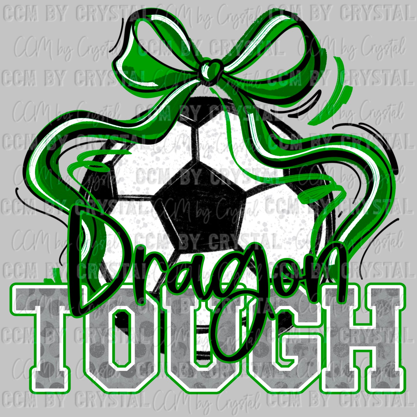 Dragon Tough Soccer Green Mascot Ready to Press Transfer DTF Transfer Sublimation Transfer