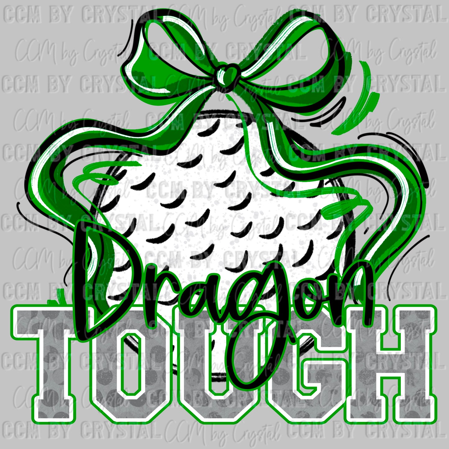 Dragon Tough Golf Green Mascot Ready to Press Transfer DTF Transfer Sublimation Transfer