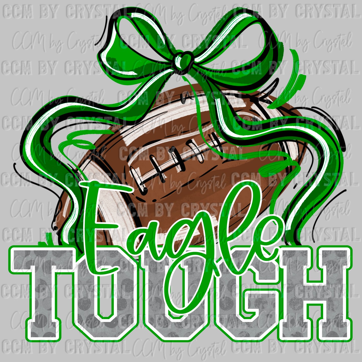 Eagle Tough Football Green Mascot Ready to Press Transfer DTF Transfer Sublimation Transfer