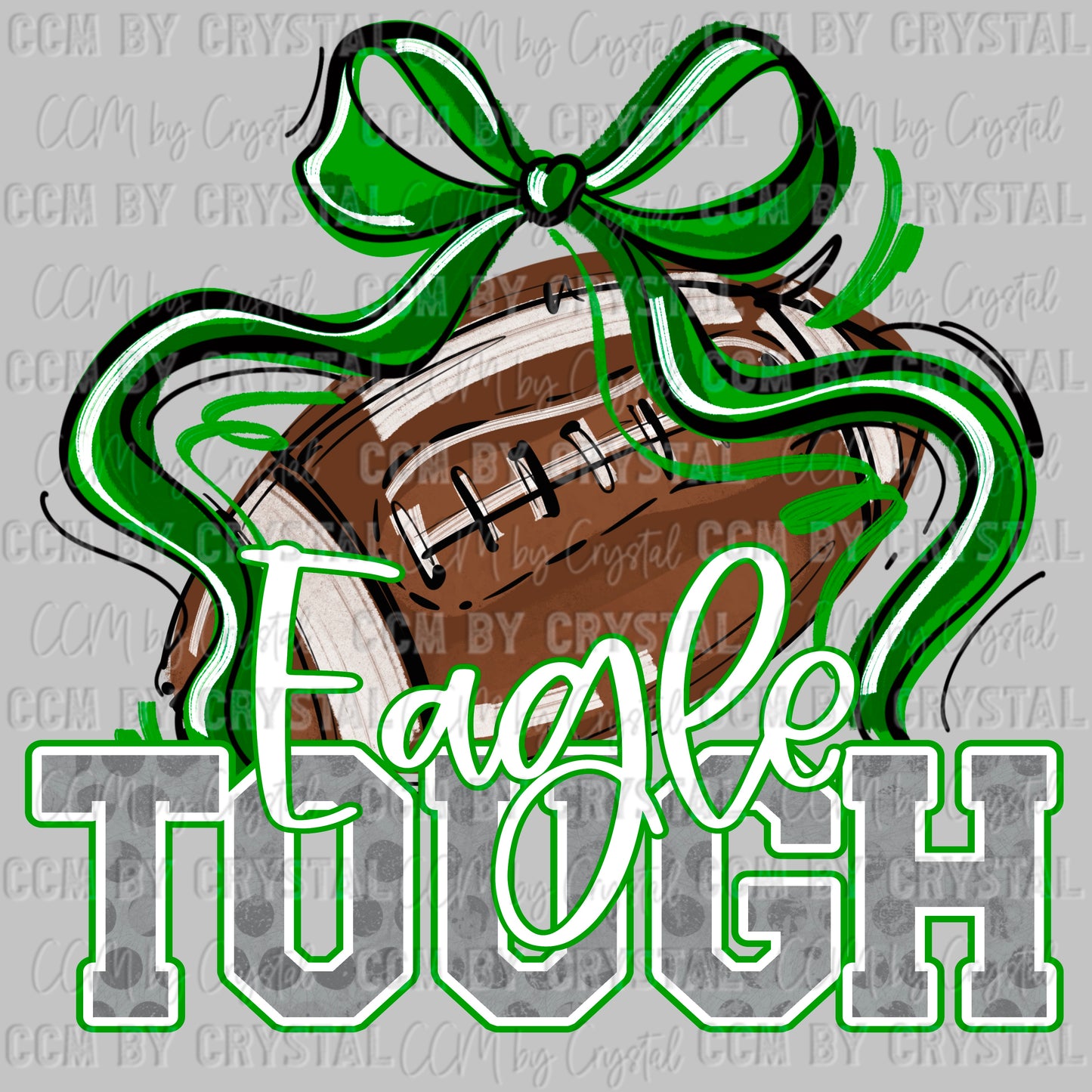Eagle Tough Football Green Mascot Ready to Press Transfer DTF Transfer Sublimation Transfer
