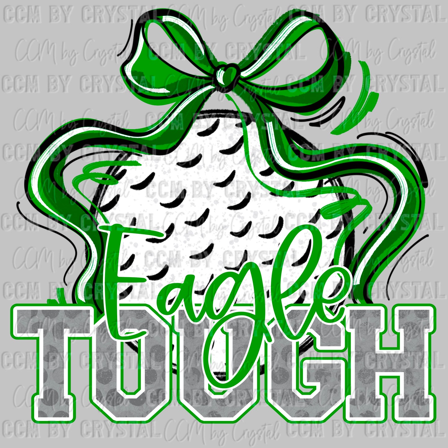 Eagle Tough Golf Green Mascot Ready to Press Transfer DTF Transfer Sublimation Transfer
