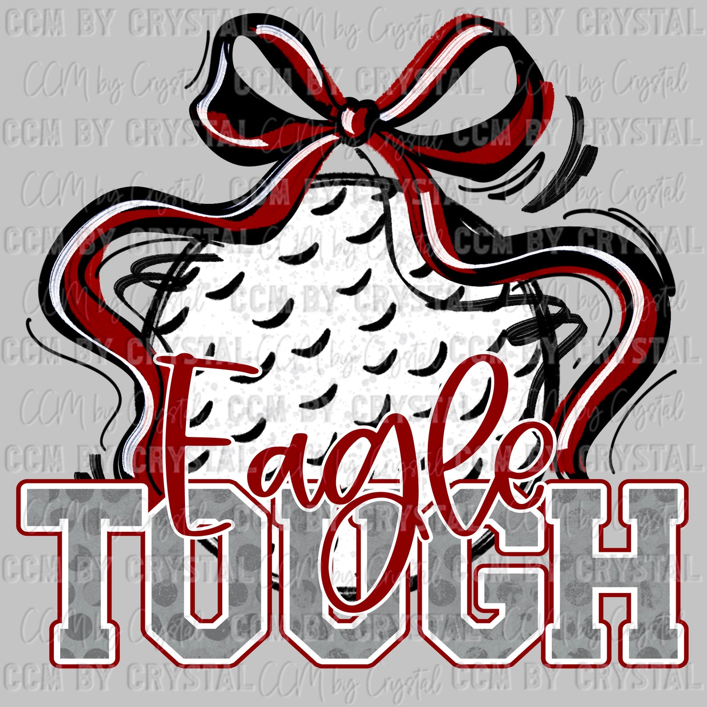 Eagle Tough Golf Maroon Mascot Ready to Press Transfer DTF Transfer Sublimation Transfer