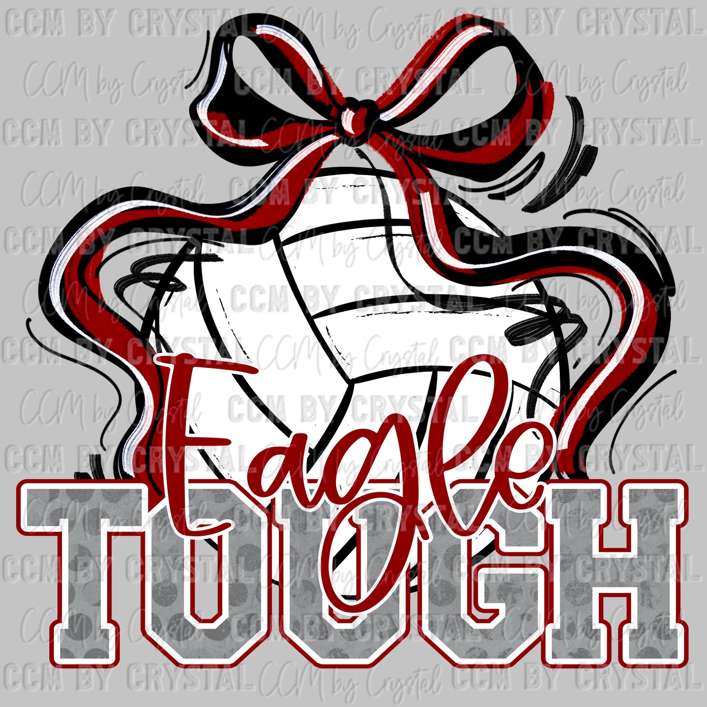 Eagle Tough Volleyball Maroon Mascot Ready to Press Transfer DTF Transfer Sublimation Transfer