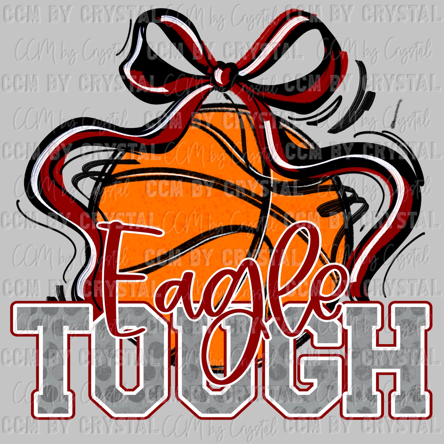 Eagle Tough Basketball Maroon Mascot Ready to Press Transfer DTF Transfer Sublimation Transfer