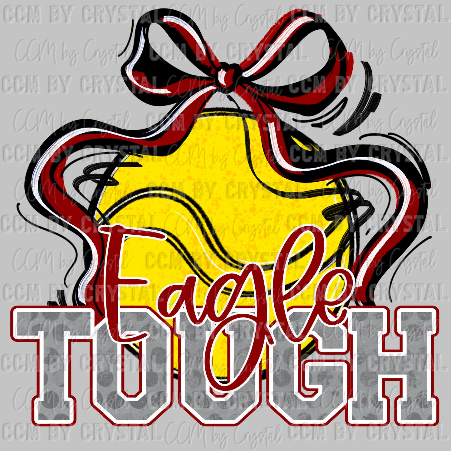 Eagle Tough Tennis Maroon Mascot Ready to Press Transfer DTF Transfer Sublimation Transfer