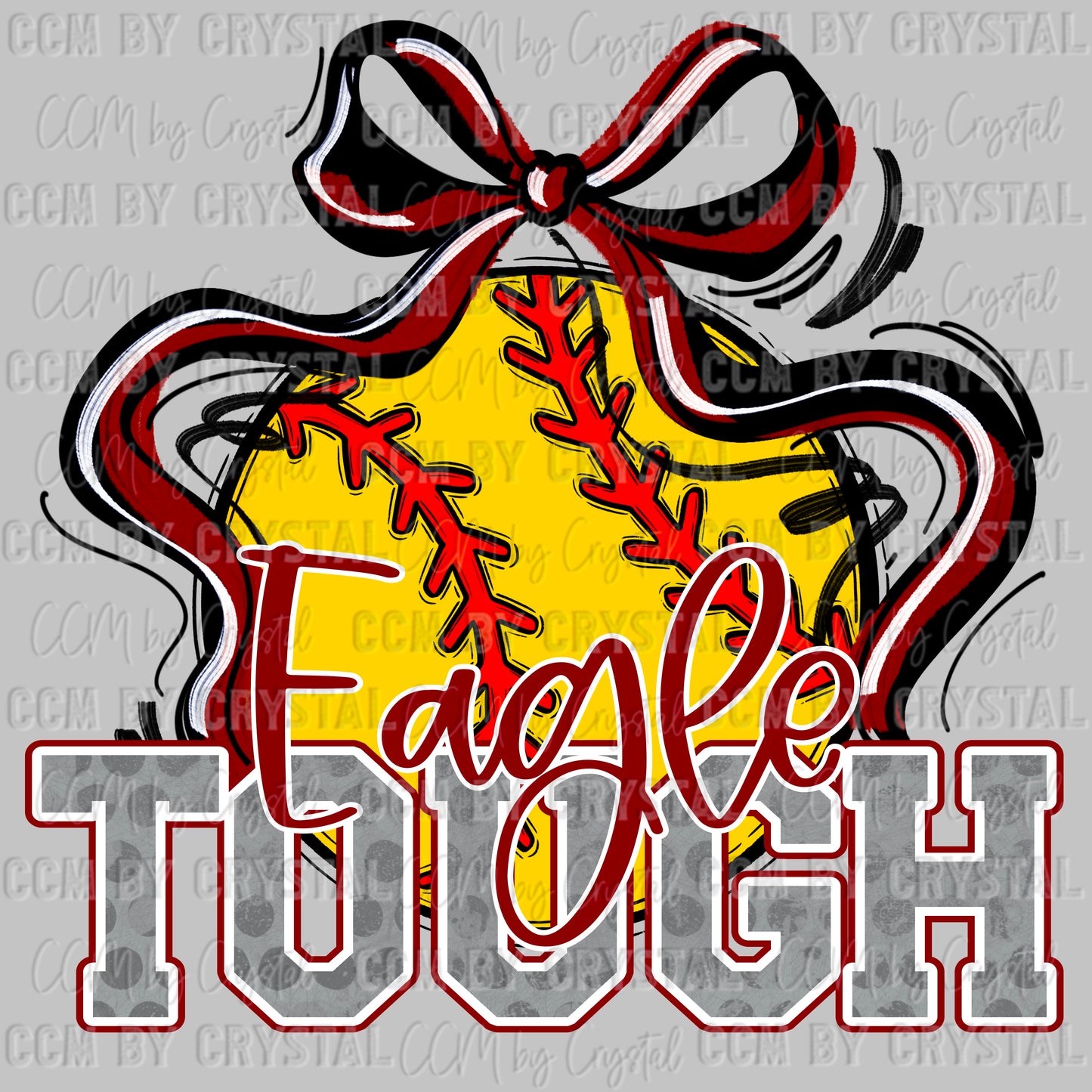 Eagle Tough Softball Maroon Mascot Ready to Press Transfer DTF Transfer Sublimation Transfer