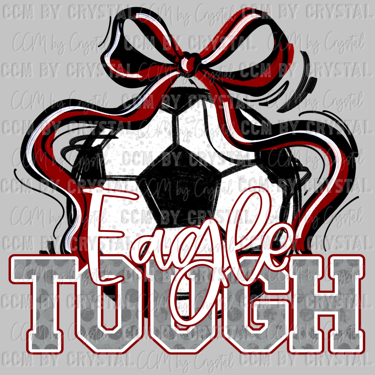 Eagle Tough Soccer Maroon Mascot Ready to Press Transfer DTF Transfer Sublimation Transfer