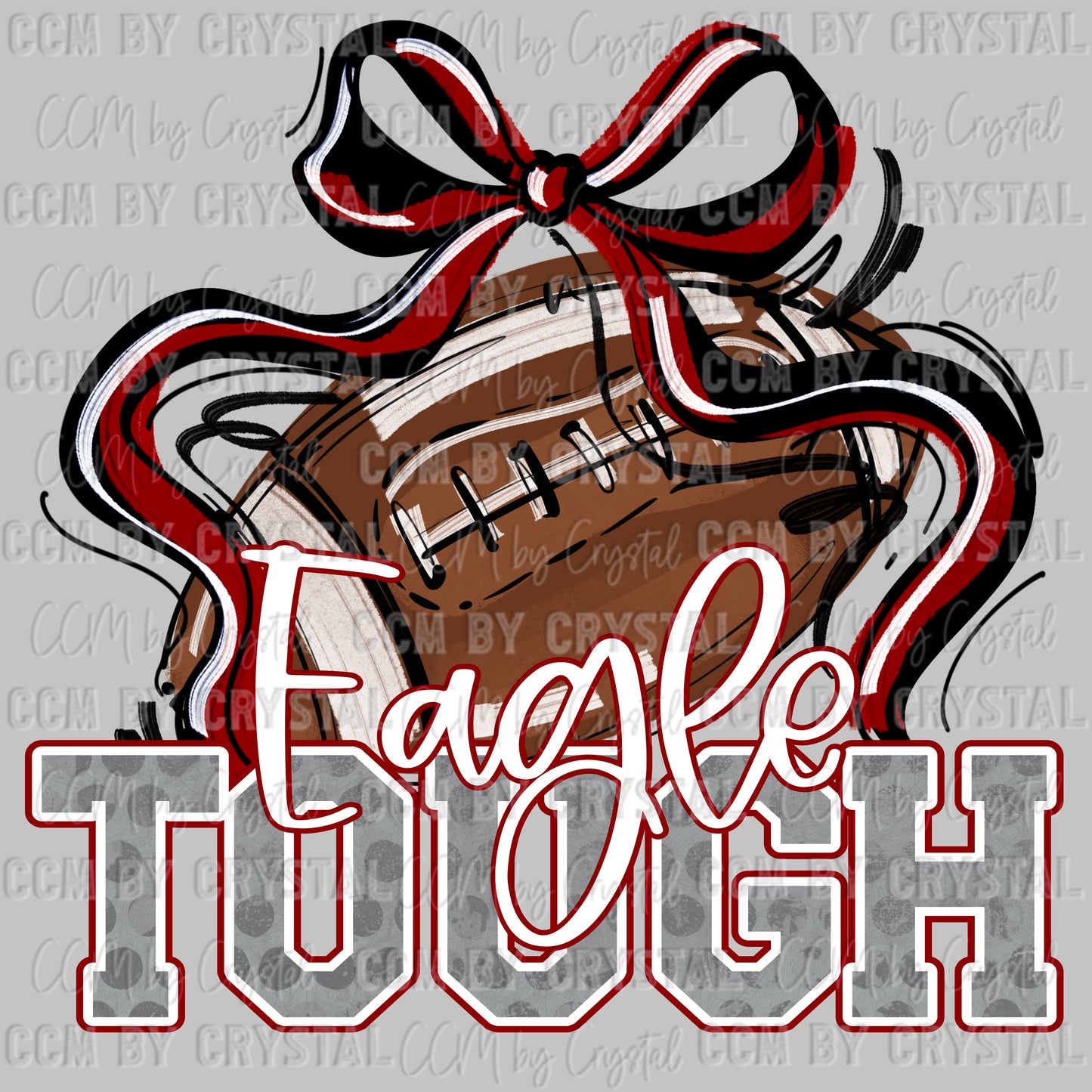Eagle Tough Football Maroon Mascot Ready to Press Transfer DTF Transfer Sublimation Transfer