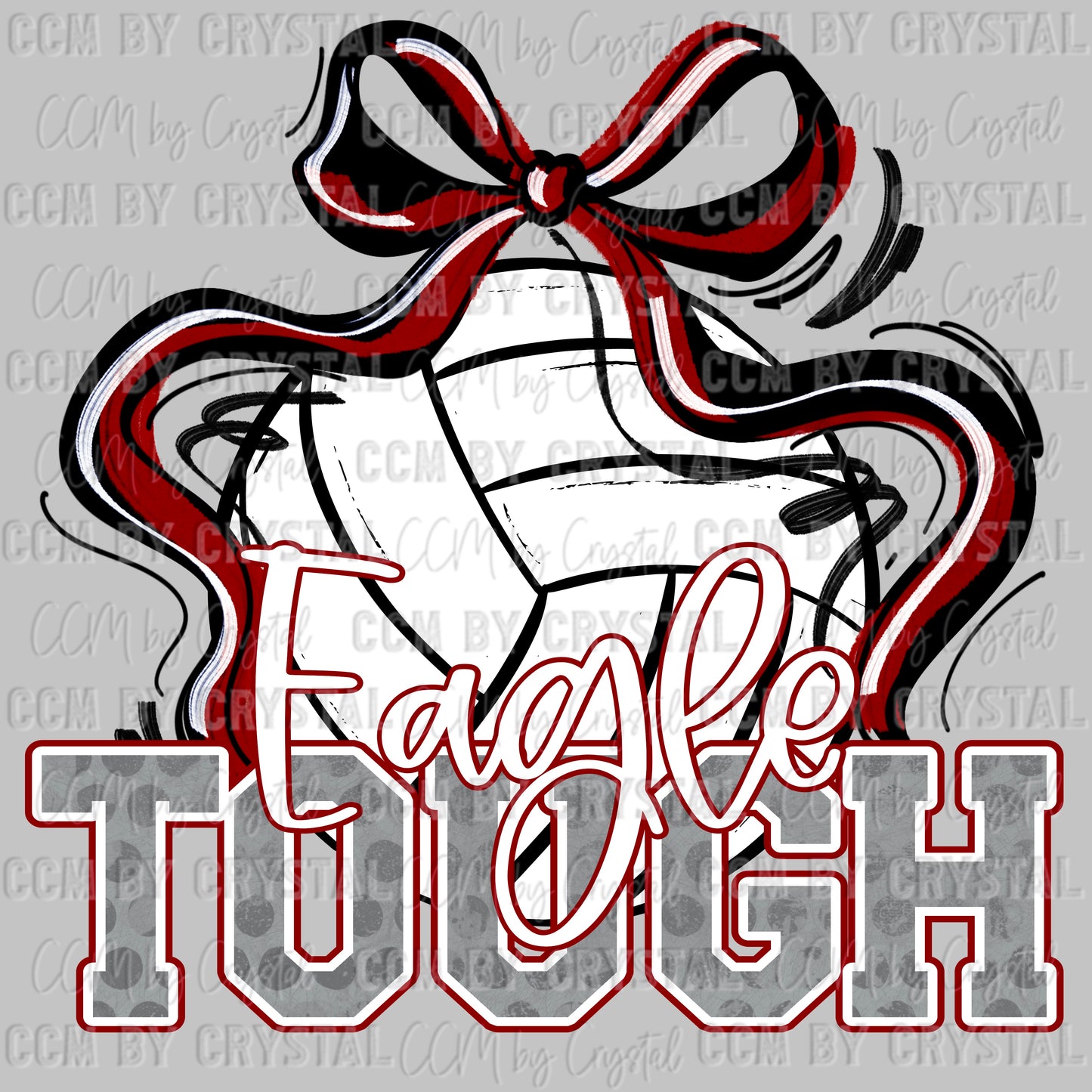 Eagle Tough Volleyball Maroon Mascot Ready to Press Transfer DTF Transfer Sublimation Transfer