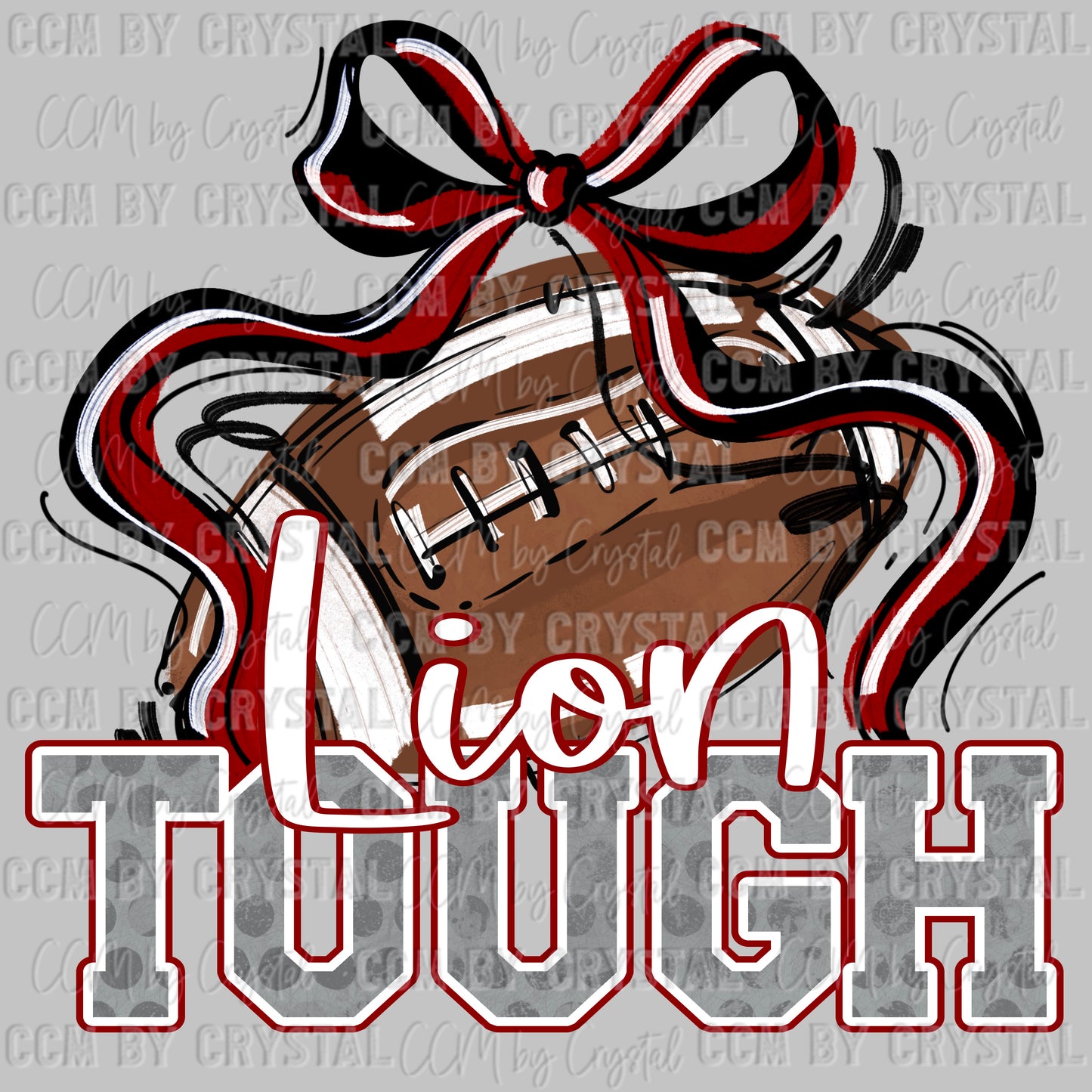 Lion Tough Football Maroon Mascot Ready to Press Transfer DTF Transfer Sublimation Transfer