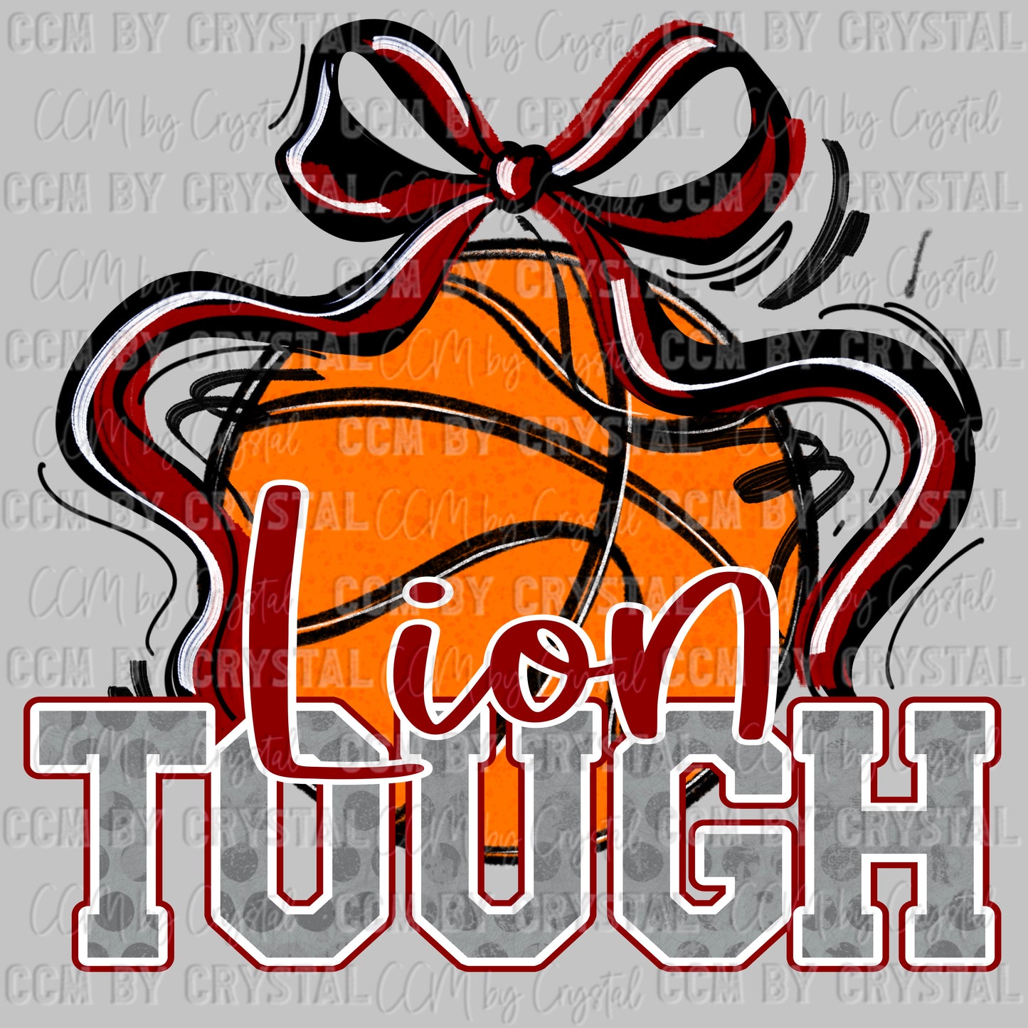Lion Tough Basketball Maroon Mascot Ready to Press Transfer DTF Transfer Sublimation Transfer