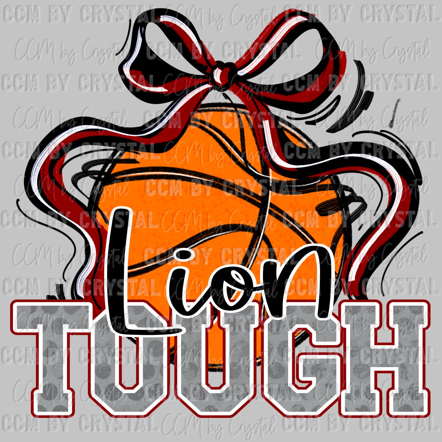 Lion Tough Basketball Maroon Mascot Ready to Press Transfer DTF Transfer Sublimation Transfer