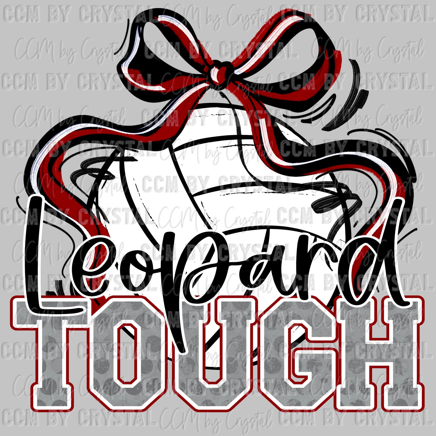 Leopard Tough Volleyball Maroon Mascot Ready to Press Transfer DTF Transfer Sublimation Transfer
