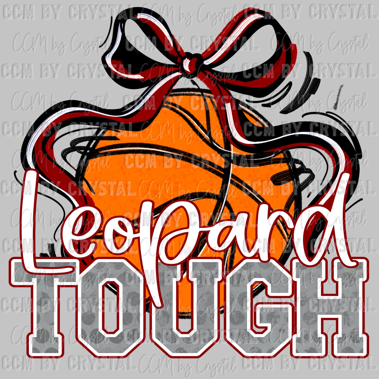 Leopard Tough Basketball Maroon Mascot Ready to Press Transfer DTF Transfer Sublimation Transfer