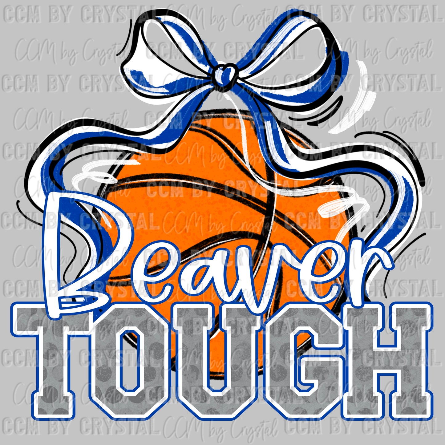 Beaver Tough Basketball Blue Mascot Ready to Press Transfer DTF Transfer Sublimation Transfer