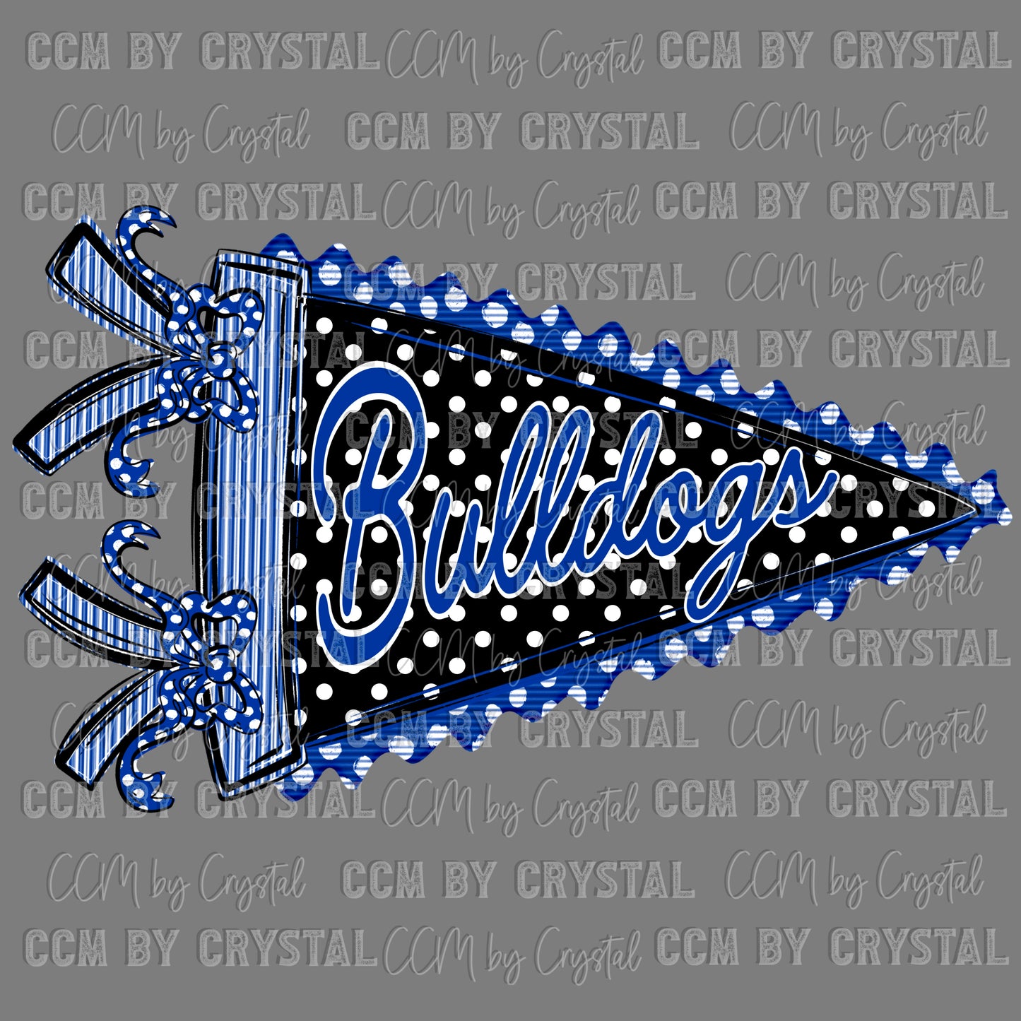 Bulldogs Pennant Mascot Blue Ready to Press Transfer DTF Transfer Sublimation Transfer