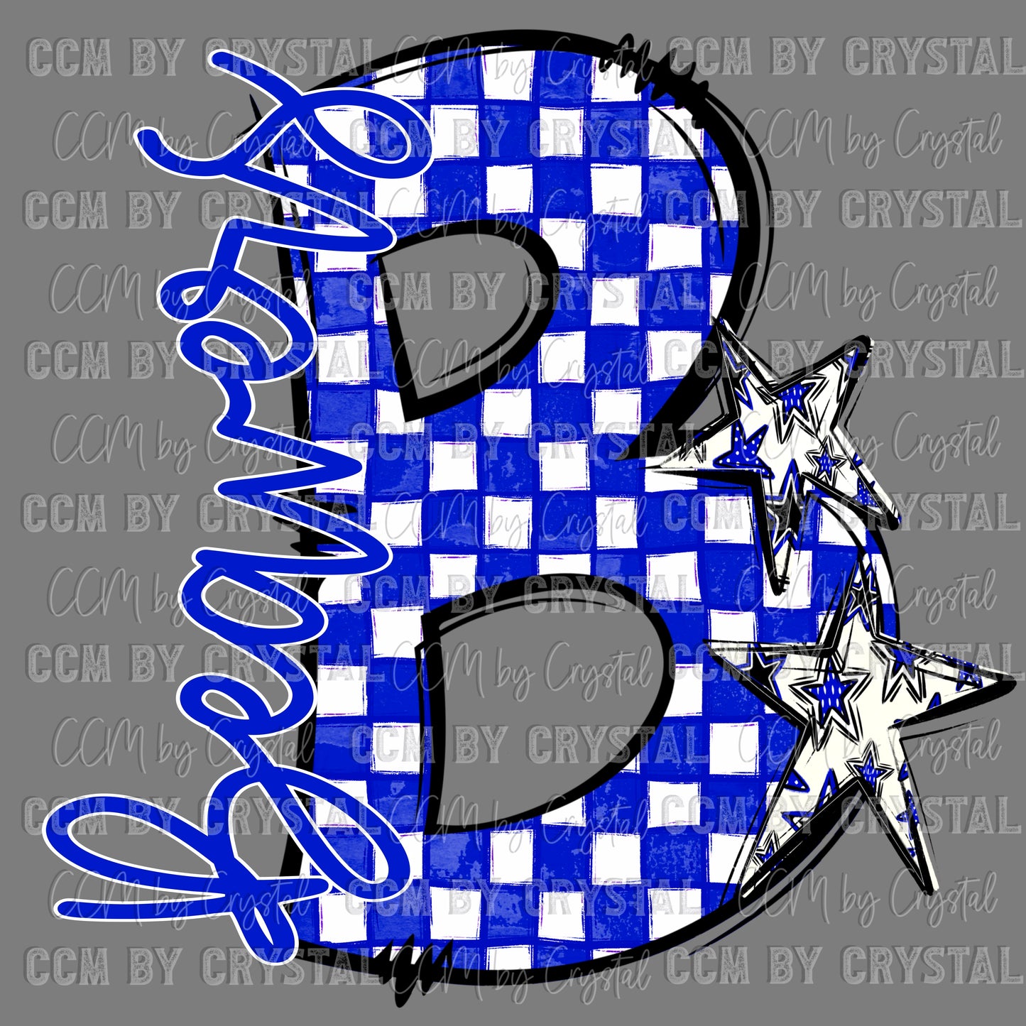 Checkered B Beavers Mascot Sports Ready to Press Transfer DTF Transfer Sublimation Transfer