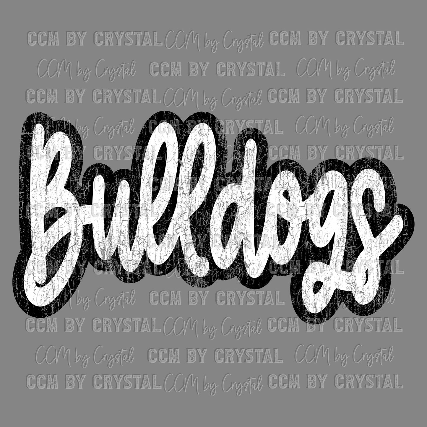 Distressed Bulldogs Mascot Sports Ready to Press Transfer DTF Transfer Sublimation Transfer