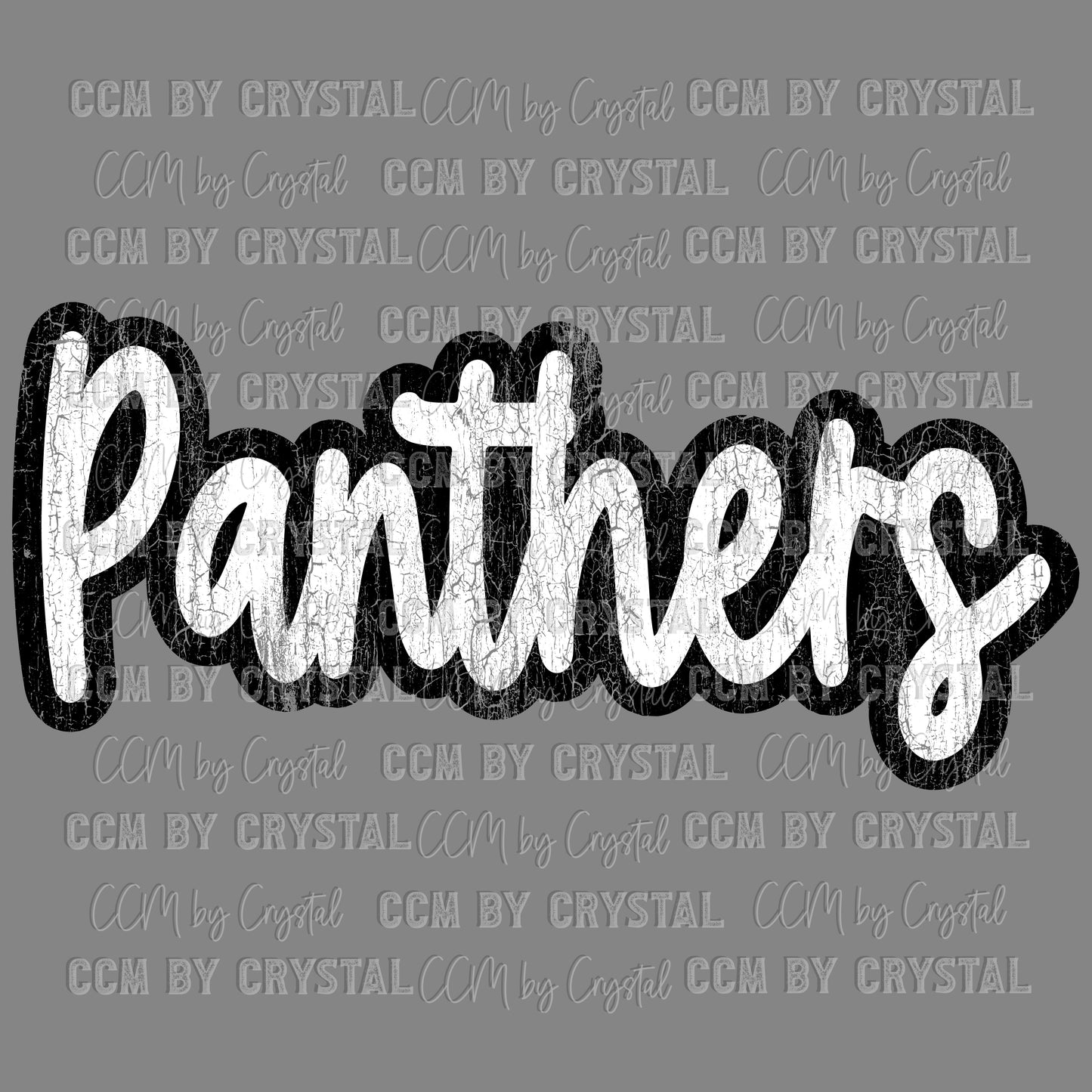 Distressed Panthers Mascot Sports Ready to Press Transfer DTF Transfer Sublimation Transfer