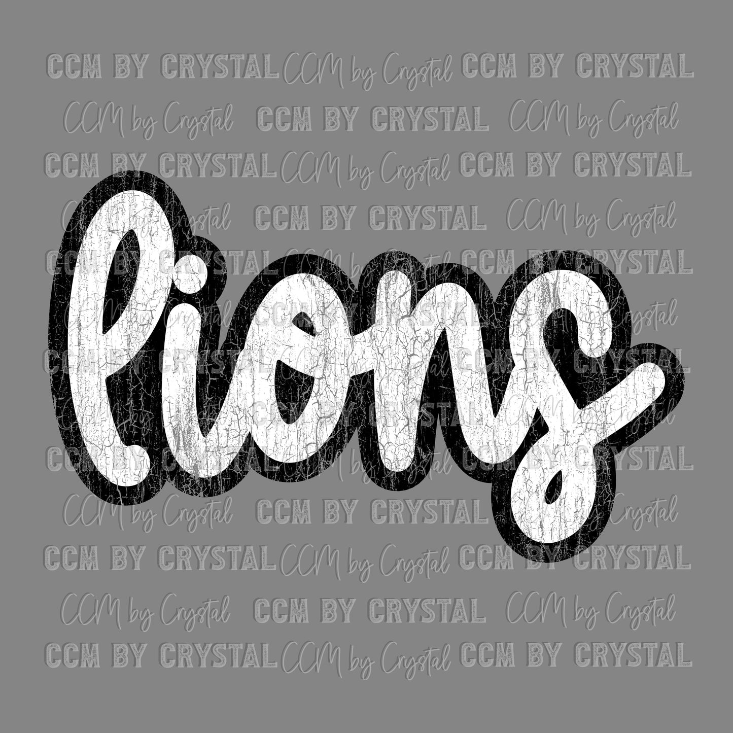 Distressed Lions Mascot Sports Ready to Press Transfer DTF Transfer Sublimation Transfer
