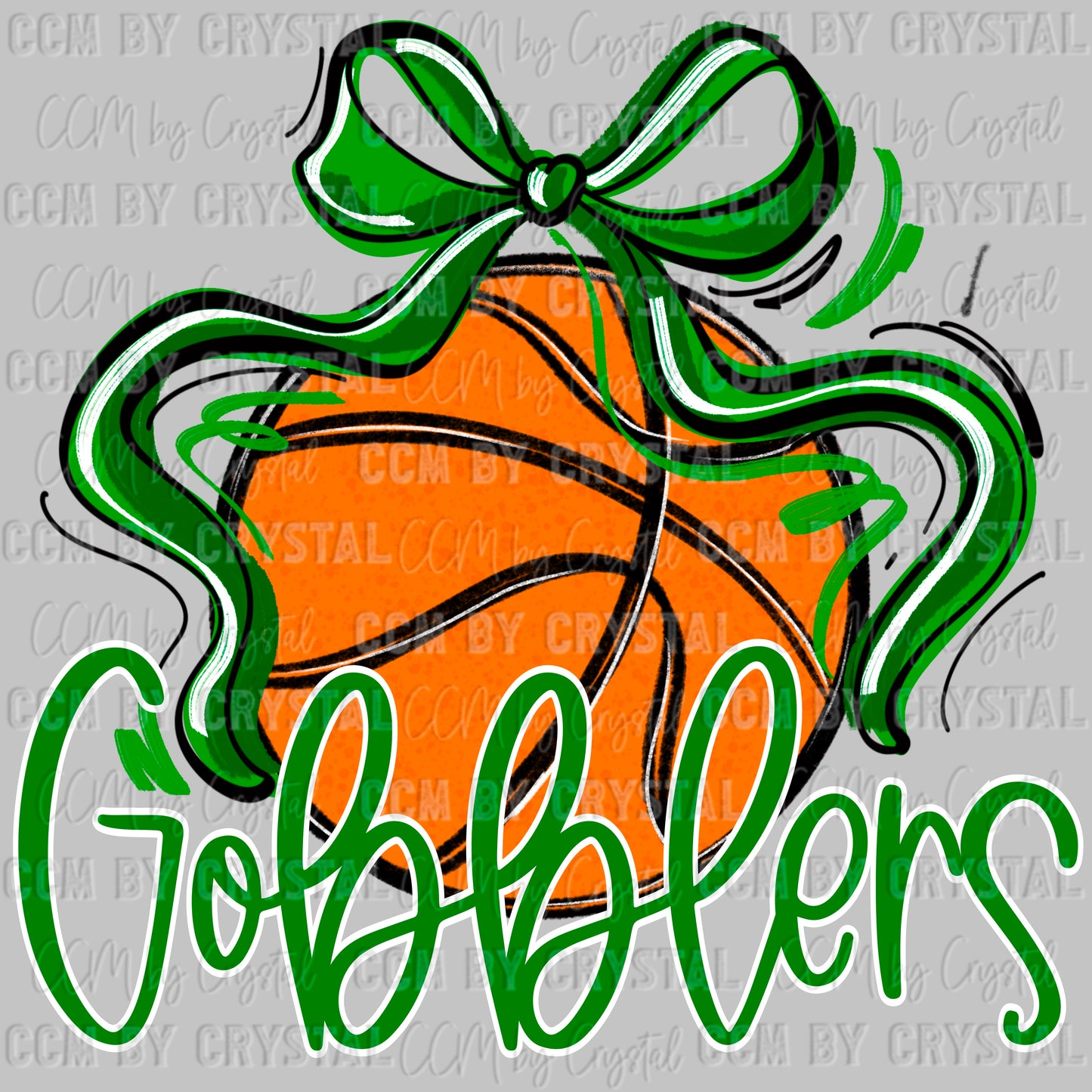 Cuero Gobblers Basketball Bow Mascot Ready to Press Transfer DTF Transfer Sublimation Transfer