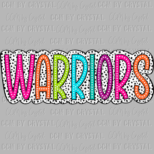 Warriors colorful Sports Mascot Ready to Press Transfer DTF Transfer Sublimation Transfer