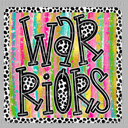 Warriors colorful Sports Mascot Ready to Press Transfer DTF Transfer Sublimation Transfer