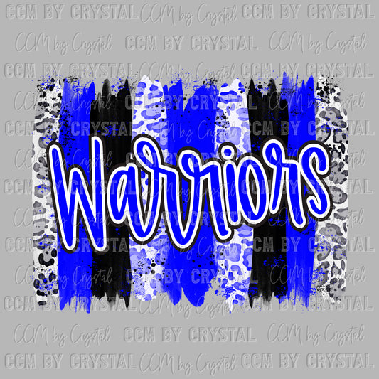 Warriors Blue Sports Mascot Ready to Press Transfer DTF Transfer Sublimation Transfer