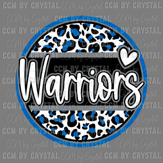 Warriors Blue Sports Mascot Ready to Press Transfer DTF Transfer Sublimation Transfer