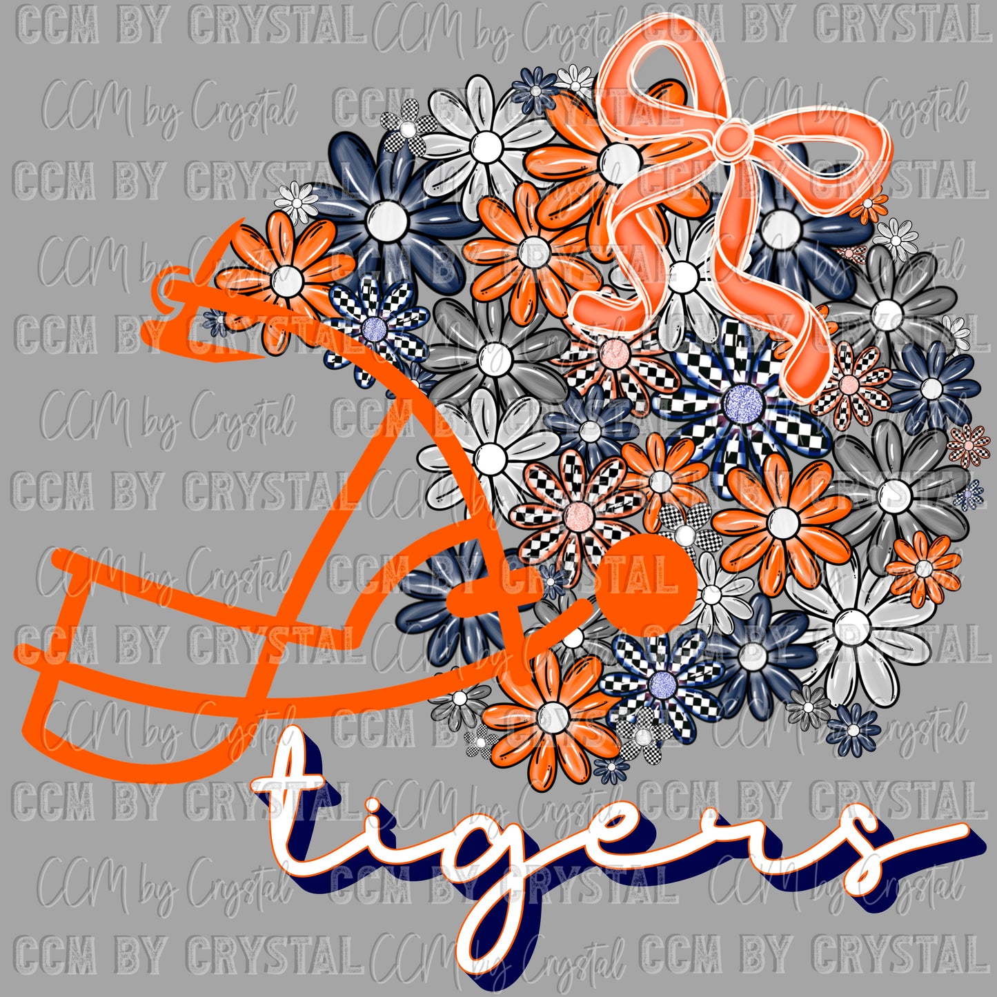 Personalized Color/Mascot Change Floral Helmet Green Mascot Ready to Press Transfer DTF Transfer Sublimation Transfer