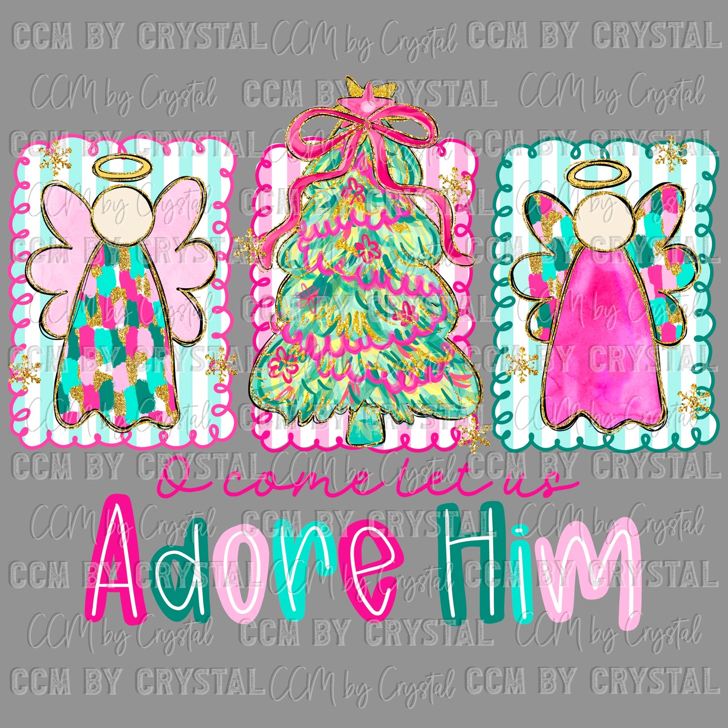 Oh Come Let Us Adore Him Jesus Christmas Ready to Press Transfer DTF Transfer Sublimation Transfer