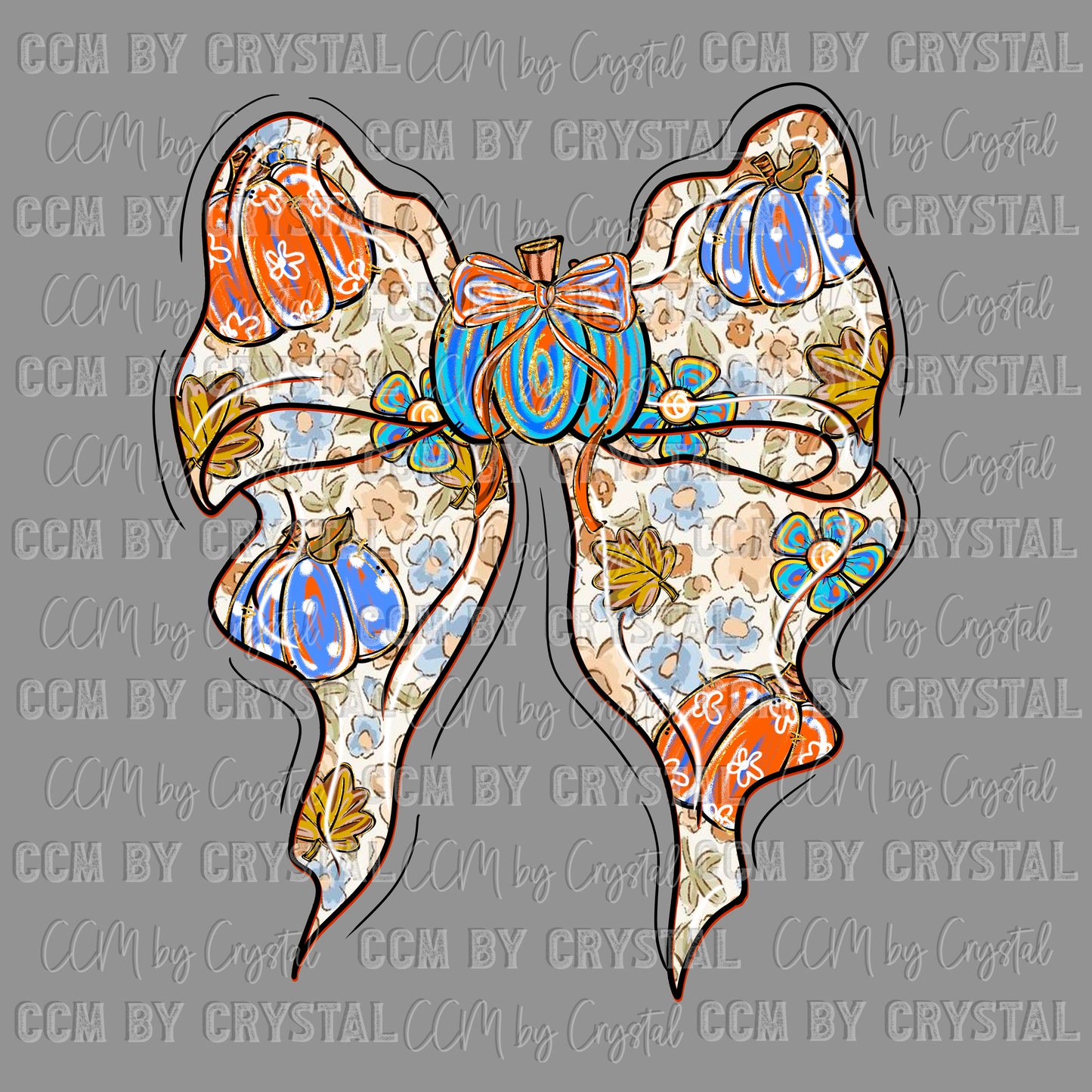 Pumpkin Bow Fall Thanksgiving Ready to Press Transfer DTF Transfer Sublimation Transfer