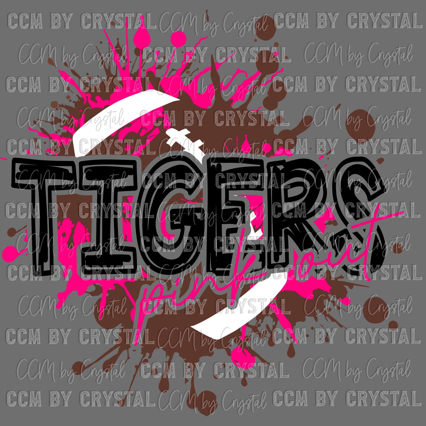 Tigers Pink Out Football Mascot Sports Ready to Press Transfer DTF Transfer Sublimation Transfer