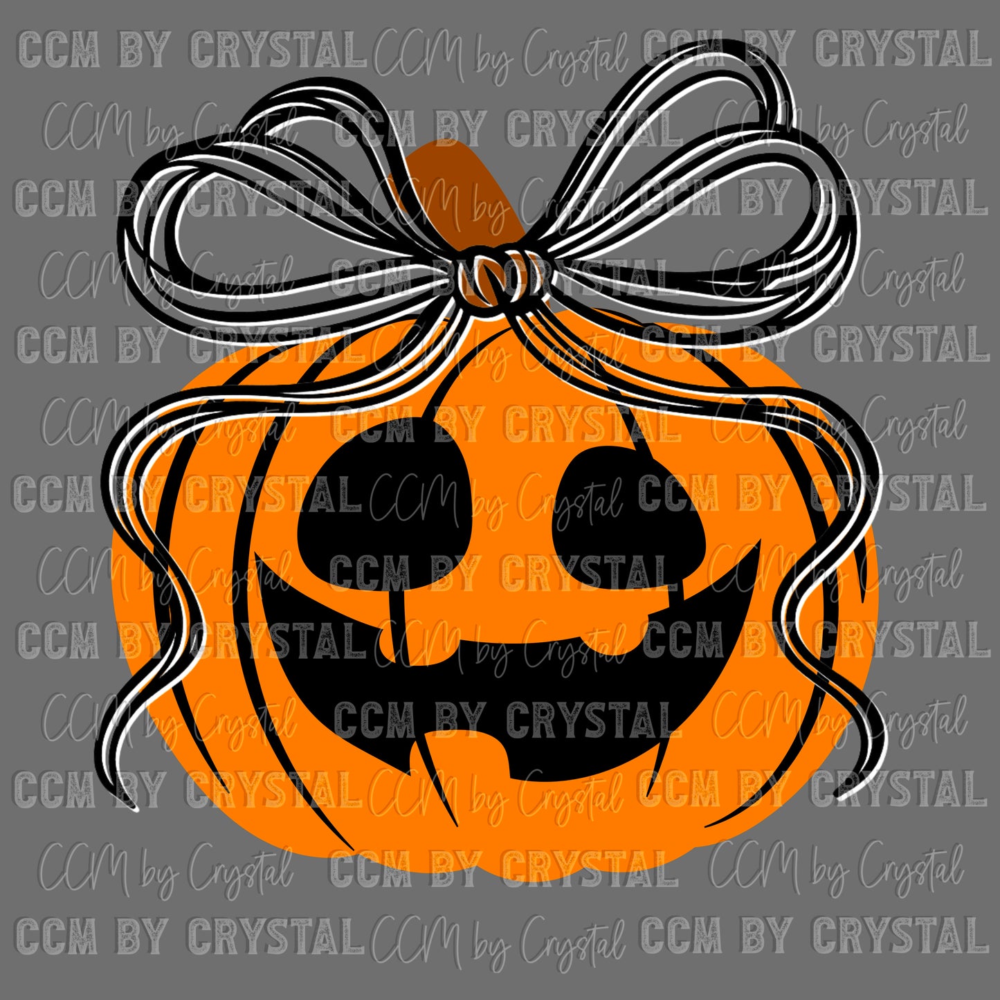 Cute Jack O Lantern Bow Fall Halloween Ready to Press Transfer DTF Transfer Sublimation Transfer
