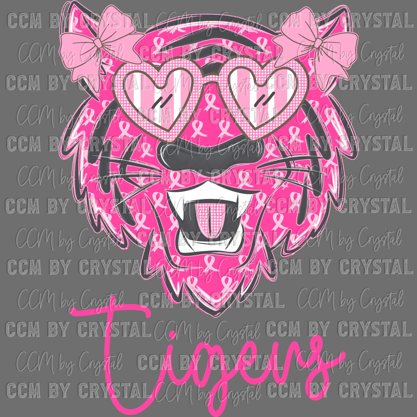Tigers Pink Breast Cancer Awareness Ready to Press Transfer DTF Transfer Sublimation Transfer
