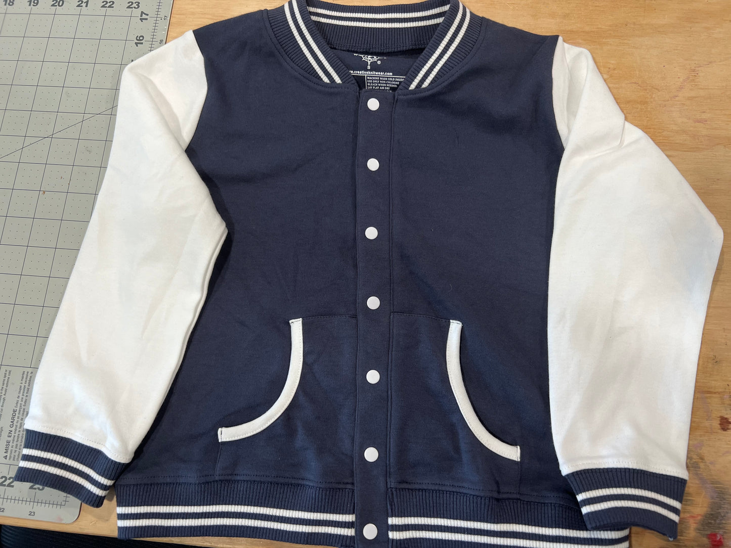 Pre-Order Navy/White Varsity Jacket/Sweater