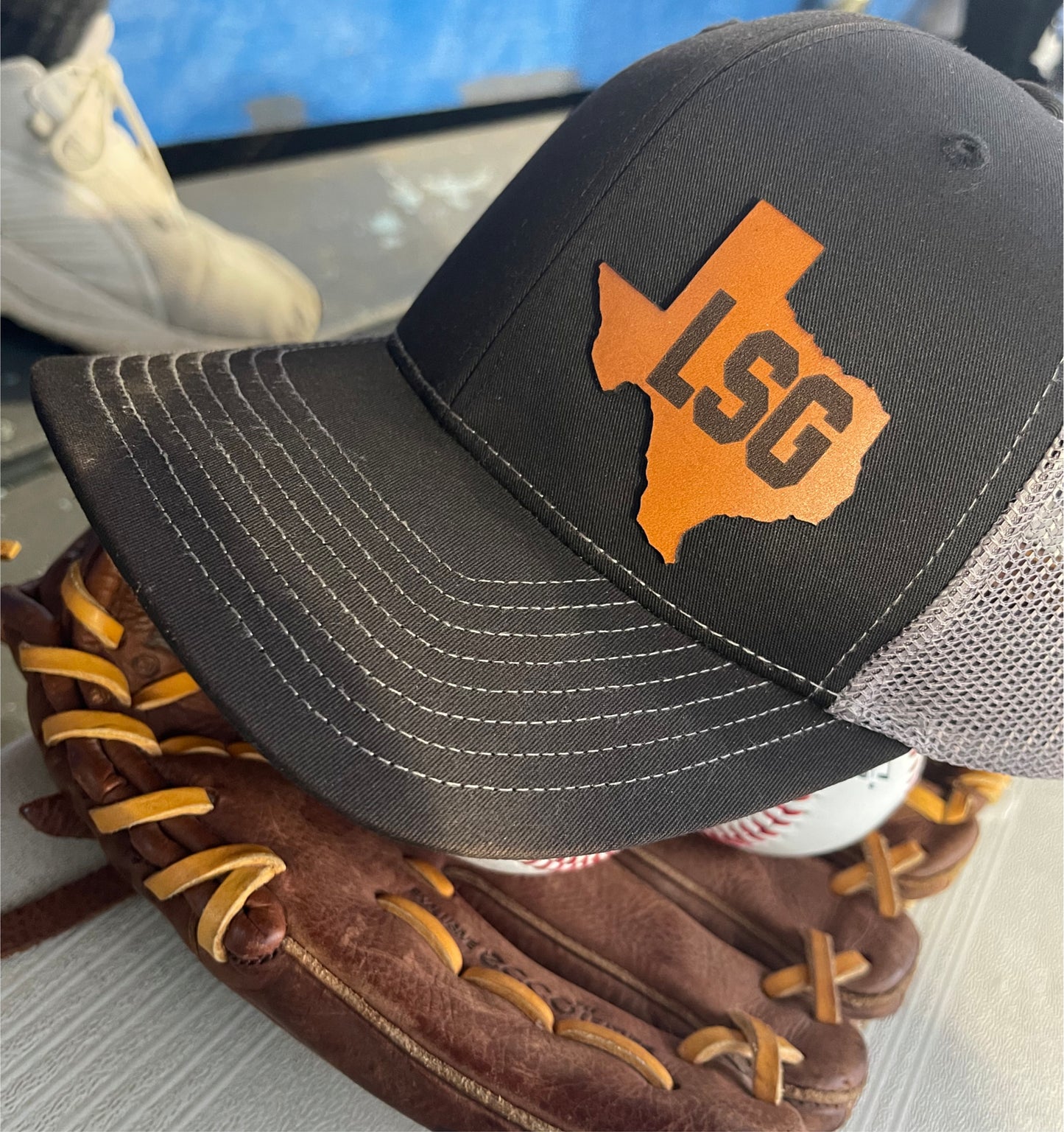 LSG Texas Faux Leather Cap Hat Richardson 112